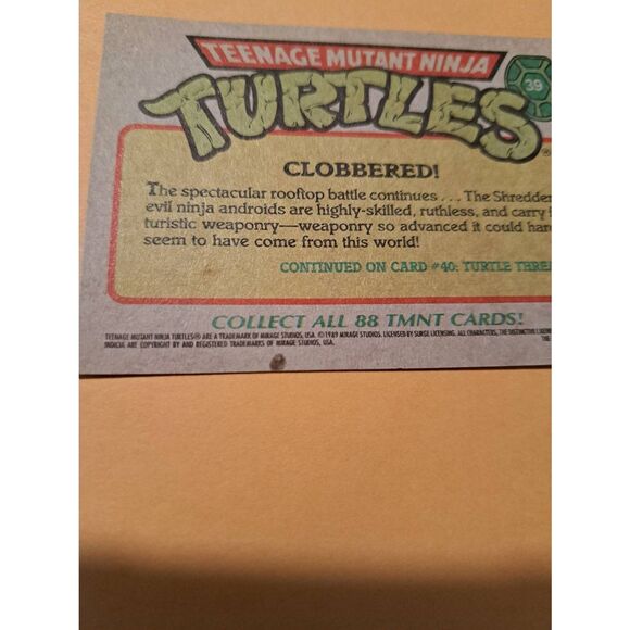 1989 Topps TMNT Trading Card 39 Teenage Mutant Ninja Turtles - Picture 3 of 3